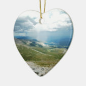 Mountain Sun Rays Keramisch Ornament (Links)