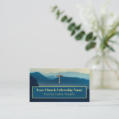 Mountain Sunrise Gold Cross Cartes de visite de l' (Debout devant)