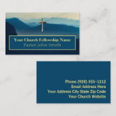 Mountain Sunrise Gold Cross Cartes de visite de l' (Devant / Derrière)