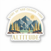 Mountain Sunrise Hiker Sticker (Voorkant)