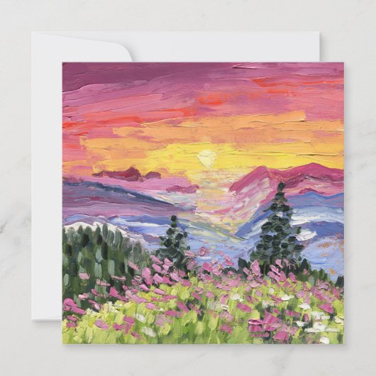 Mountain Sunrise met Wildbloemen (Voorkant)