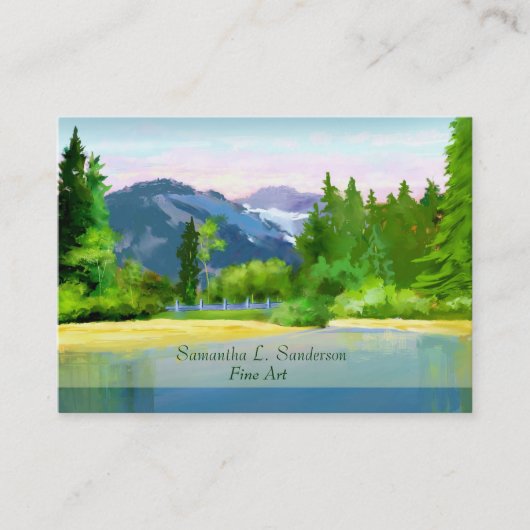 Mountain Sunrise Scene Fine Art Visitekaartje (Voorkant)