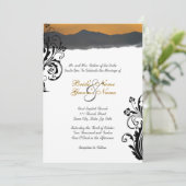 Mountain Sunrise Wedding Invitation Kaart (Staand voorkant)