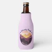 Mountain Sunset Boerderij Retraite Paarse Flesjeskoeler (Fles Voorkant)