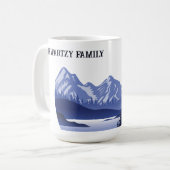 Mountain Sunset buitenmeer Retreat blauw Koffiemok (Voorkant links)