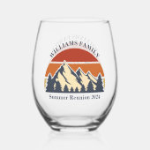 Mountain Sunset Cabin Gezinsreünie Wijnglas Zonder Voet (Voorkant)