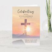 Mountain Sunset Cross Viering van het leven Begraf Programma (Voorkant)