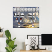 Mountain Sunset Golden Rays Foto Two Family Trees Poster (Thuiskantoor)