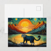 Mountain Sunset Lake Uitzicht Tijger Briefkaart (Voorkant / Achterkant)