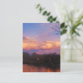 Mountain Sunset op Pond Briefkaart (Staand voorkant)