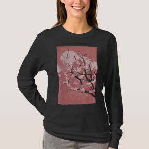 Mountain Sunset Pink Flower Japan Sakura Cherry Bl T-shirt