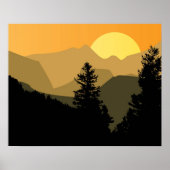 Mountain Sunset Poster (Voorkant)
