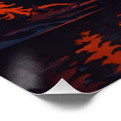 Mountain Sunset Reflection Fiery Orange Sky  Perfect Poster (Hoek)