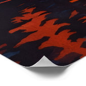 Mountain Sunset Reflection Fiery Orange Sky  Poster (Hoek)