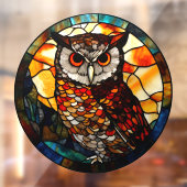 Mountain Sunset Uil Faux Glas in lood Raamsticker (Vel 2)