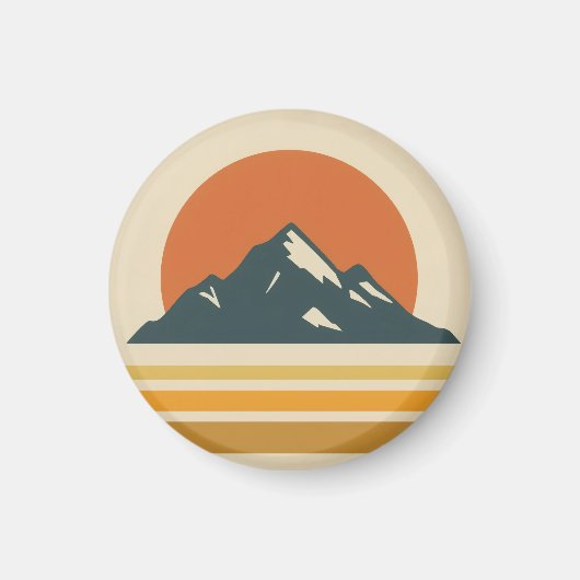 Mountain Sunset Vintage Magnet (Devant)