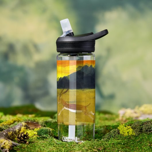 Mountain Sunset Wildlife Art - Gepersonaliseerd Waterfles (Buiten)