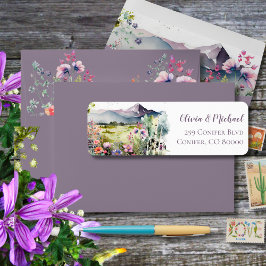 Mountain Thyme Wildflower Return Address Etiket