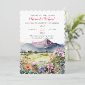 Mountain Thyme Wildflower Wedding Invitation (Debout devant)