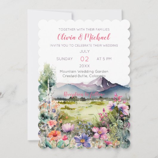 Mountain Thyme Wildflower Wedding Invitation (Devant)