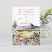 Mountain Thyme Wildflower Wedding Invitation (Debout devant)