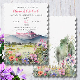 Mountain Thyme Wildflower Wedding Invitation Kaart
