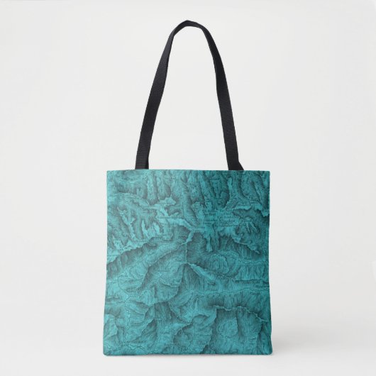 Mountain Topographic Map Blue Draagtas (Voorkant)