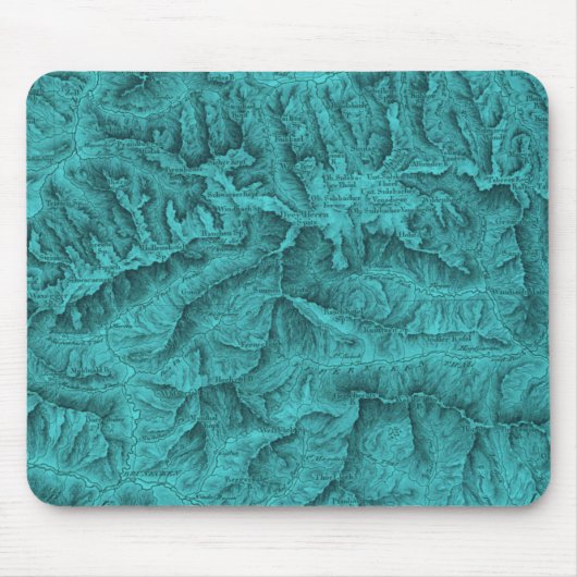 Mountain Topographic Map Blue Muismat (Voorkant)