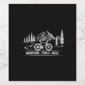 Mountain Trail Bikes - Fietser Fietser Fiets Wijn Etiket (Enkel label)