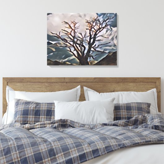 MOUNTAIN TREE CANVAS AFDRUK (Insitu (Slaapkamer))