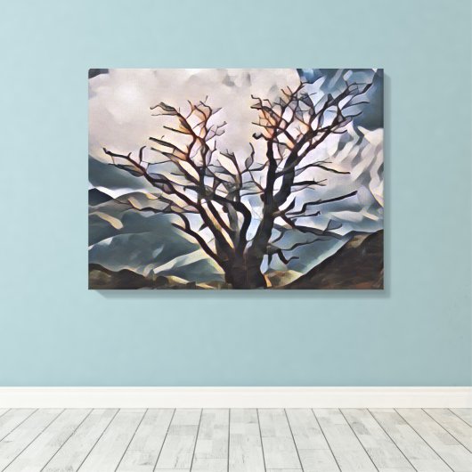 MOUNTAIN TREE CANVAS AFDRUK (Insitu (Houten vloer))