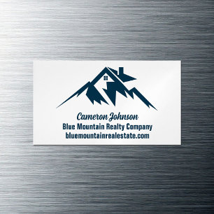 Mountain Vastgoedbedrijf Custom Blauwe Witte Magnetisch Visitekaartje