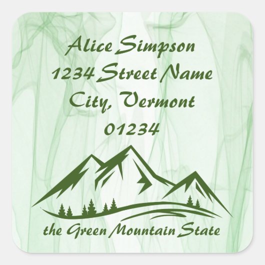Mountain, Vermont Return Address Labels (Voorkant)