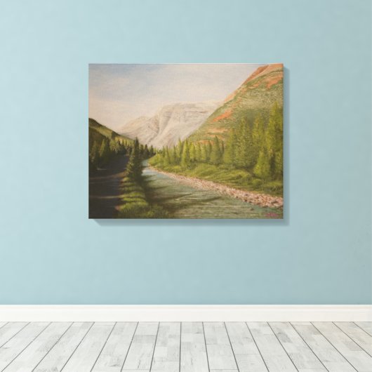Mountain View Canvas Afdruk (Insitu (Houten vloer))