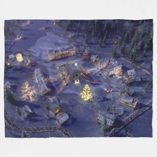 Mountain Village kerstvleece Blanket Fleece Deken (Voorkant (Horizontaal))