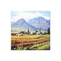 Mountain Vineyard Farmhouse Wall Art Canvas Print