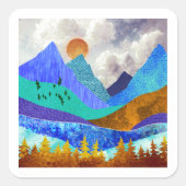 Mountain Vista Vierkante Sticker (Voorkant)