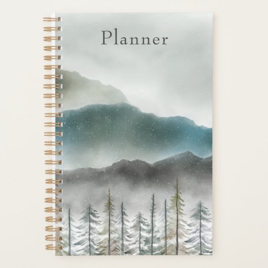 Mountain Watercolor Soft Cover Planner (Devant)