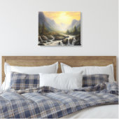 Mountain Waterfall Canvas Print (Insitu (Slaapkamer))