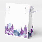 Mountain Waterverf Elegant Rustiek Mauve modern Bedankdoosjes (Achterkant)