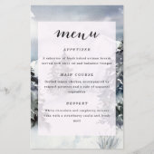 Mountain Waterverf Rustiek Bruiloft Menu (Voorkant)
