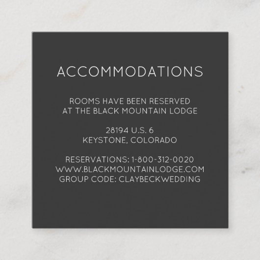 Mountain Wedding Hotel Accommodatie Kaarten (Voorkant)