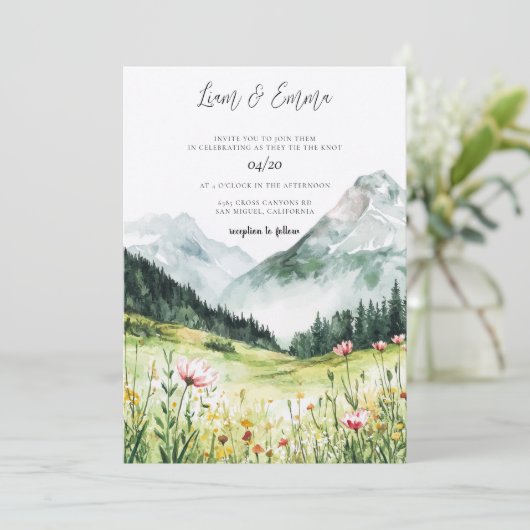 Mountain Wedding Invitation (Debout devant)