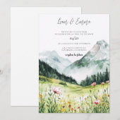 Mountain Wedding Invitation Kaart (Voorkant / Achterkant)