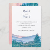 Mountain Wedding Invitation Suite Kaart (Voorkant / Achterkant)