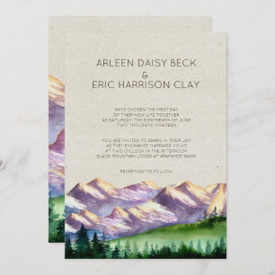 Mountain Wedding/Party Invitation Kaart