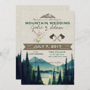 Mountain Wedding/Party Invite Kaart