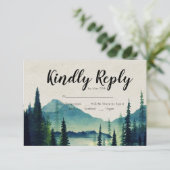 Mountain Wedding RSVP Kaartje (Staand voorkant)