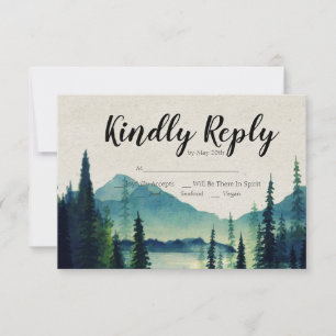 Mountain Wedding RSVP Kaartje