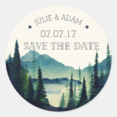 Mountain Wedding Save the Date Sticker (Voorkant)